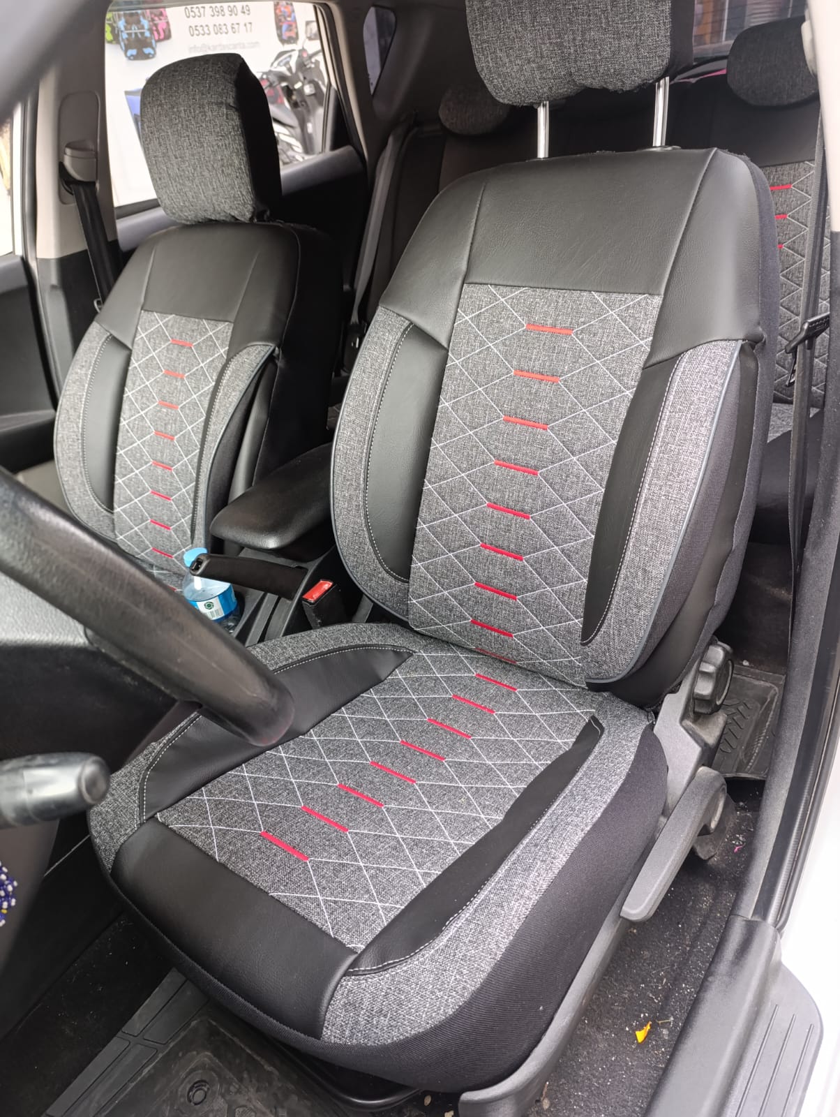 Sedan oto koltuk kilifi jagar deri detaylı ve nakışlı model