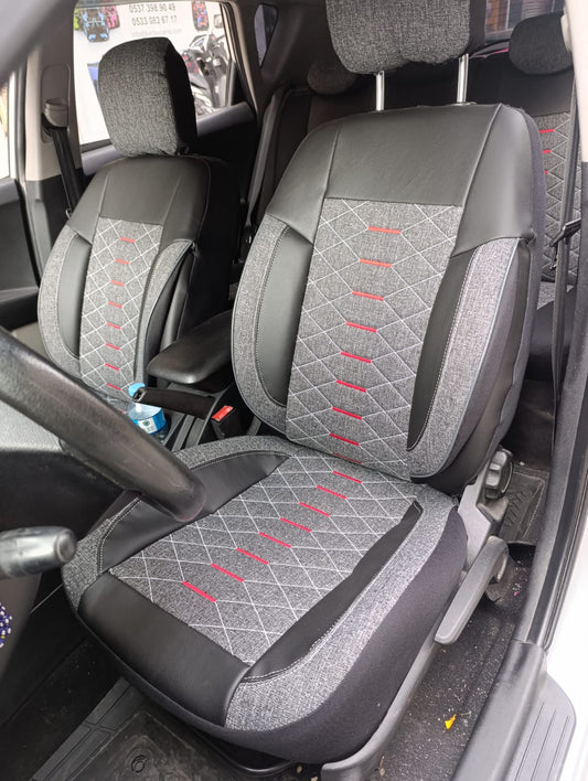 Sedan oto koltuk kilifi jagar deri detaylı ve nakışlı model